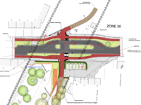 Plannen van het kruispunt Oude Spoorwegberm - Kruisschanslei